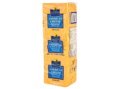 Sliced Yellow American Cheese 120 Count 4/5lb